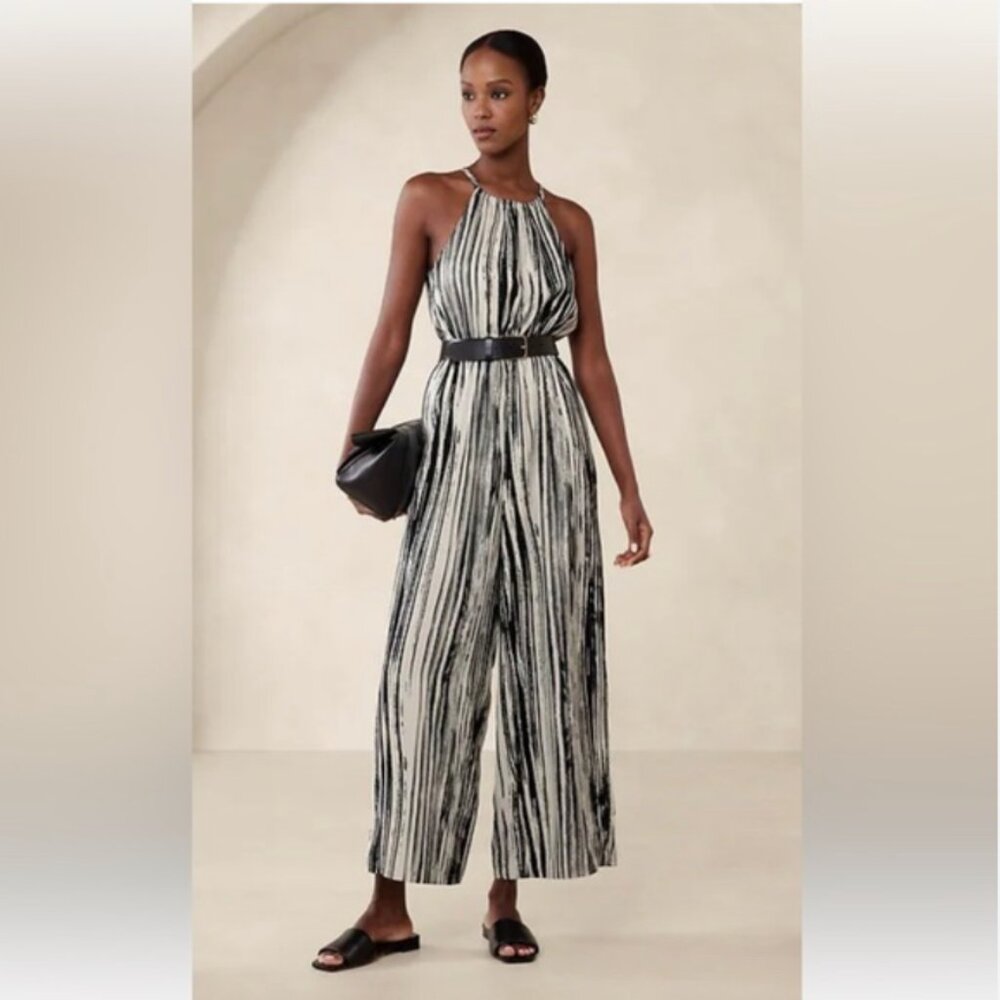 Satin Twill Halter Jumpsuit
